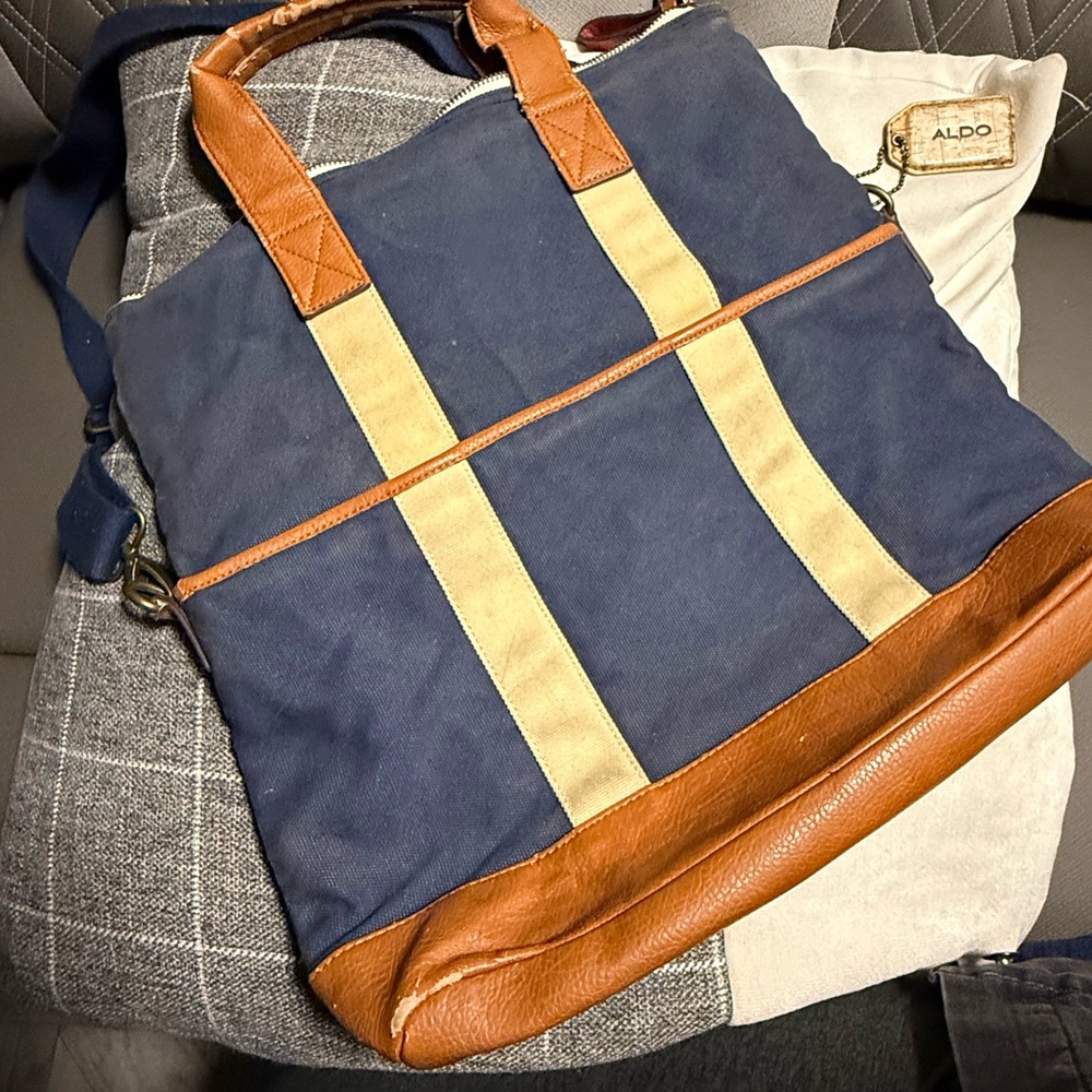 Aldo Blue and Brown Men's Bag_ Ships Free!